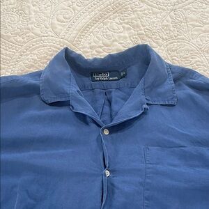 Polo by Ralph Lauren Casual Blue Camp Collar Shirt